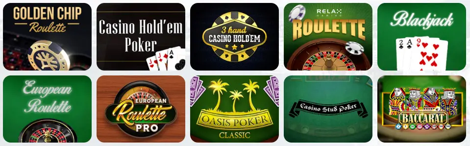 Table games at NOMINI CASINO