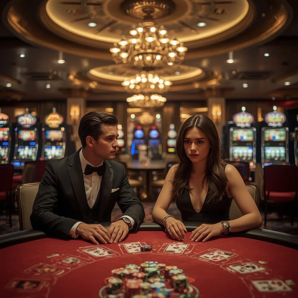 Two poker players at NOMINI CASINO